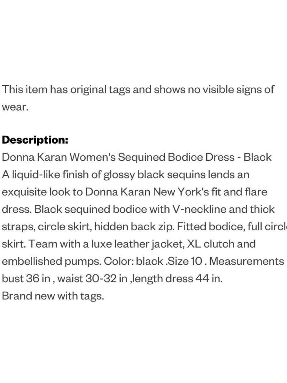 Donna Karan black sequin Bodice Flare Dress Sz 10 - Picture 15 of 15